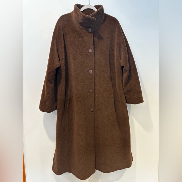 Hilary Radley Women's Vintage Long Brown Button Front Jacket - Picture 8 of 8